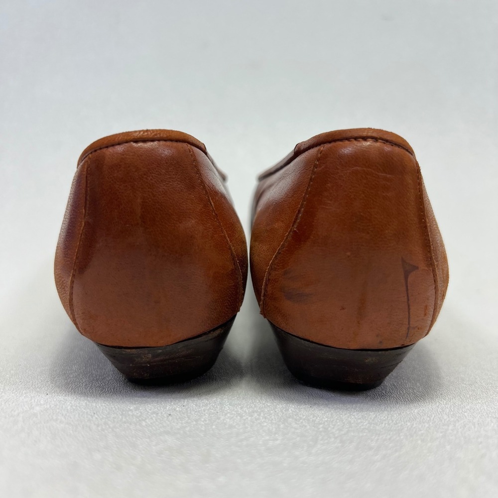 VINTAGE Bally Womens Brown Leather Crest Loafers Size 8M Italy Low Heel Flats - Picture 10 of 14